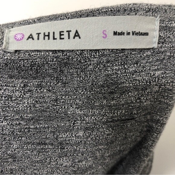 Athleta Dress Womens Small Gray Heathered Wrap It Up Long Sleeve Knit Surplice - Picture 14 of 16